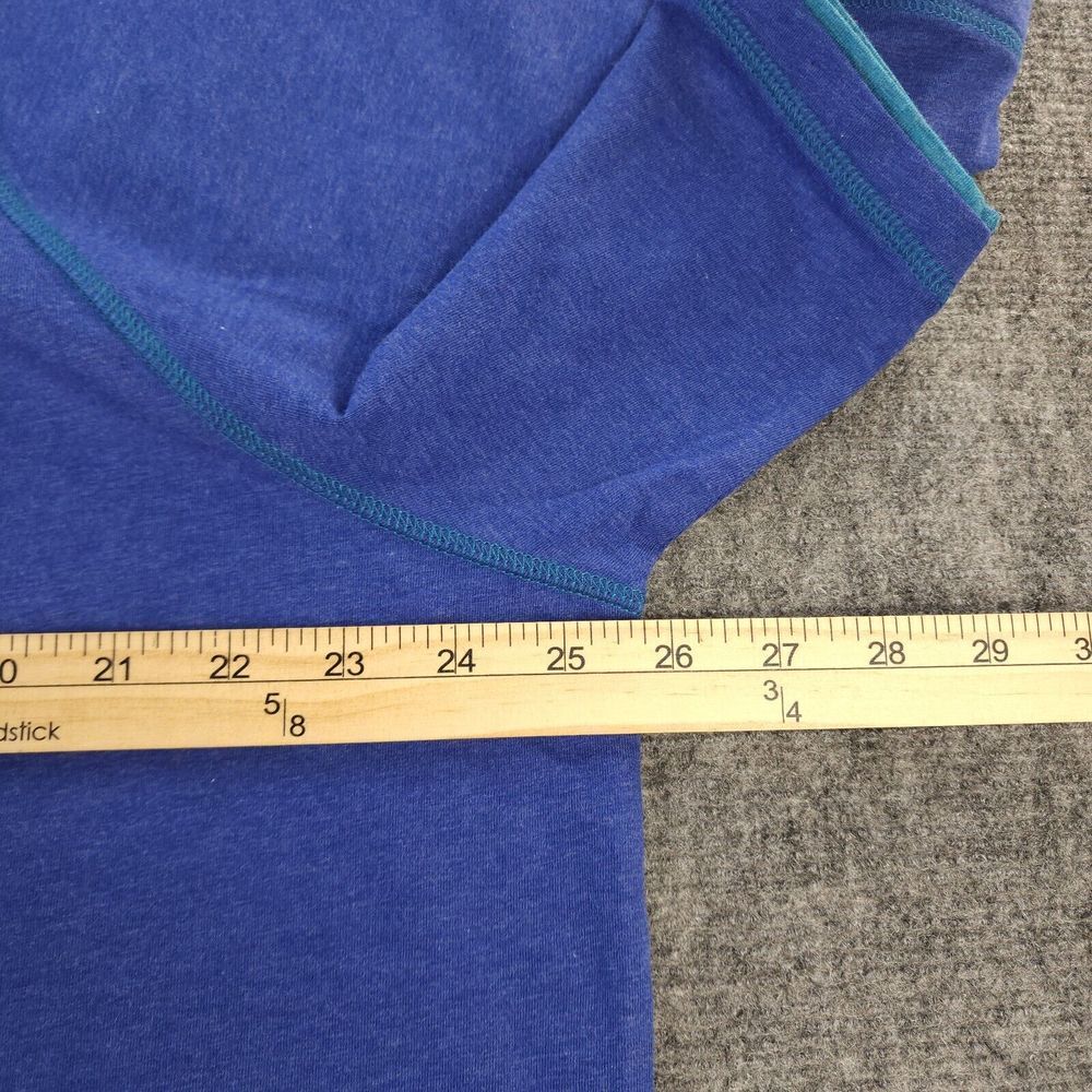 Borgo 28 Shirt 2XL Crew‎ Neck Button Short Sleeve Blue Solid Cotton Stretch - Picture 4 of 8